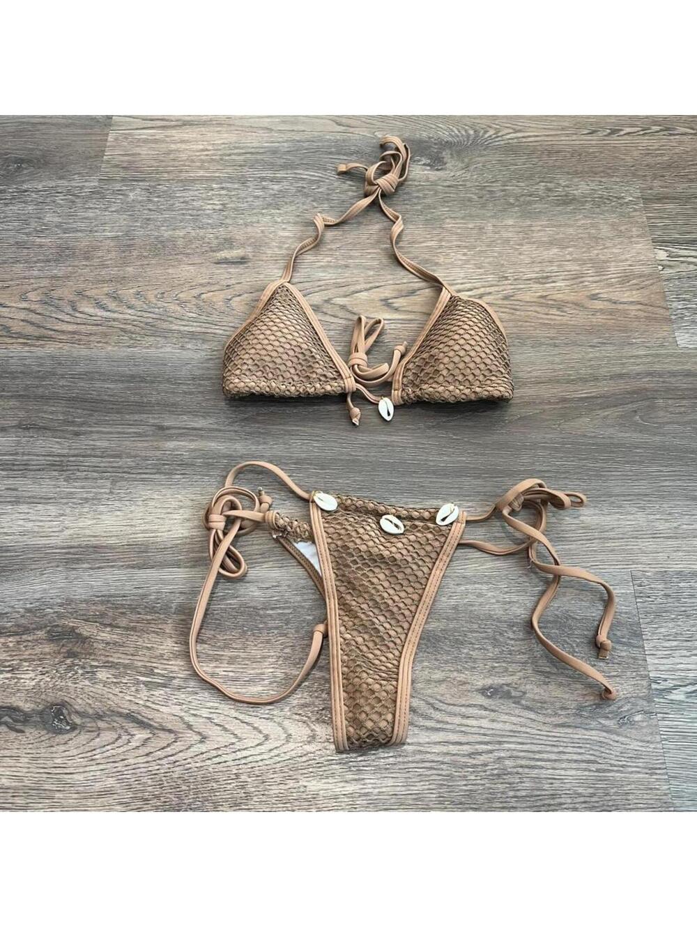 Women's Brown and Tan Bikinis-and-tankini-set - Picture 1 of 3
